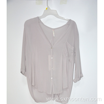 100% Polyester Women's Casual Blouses Chiffon Tops